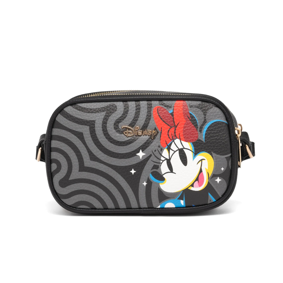 Disney Minnie Mouse Double Zipper Vegan Leather Crossbody
