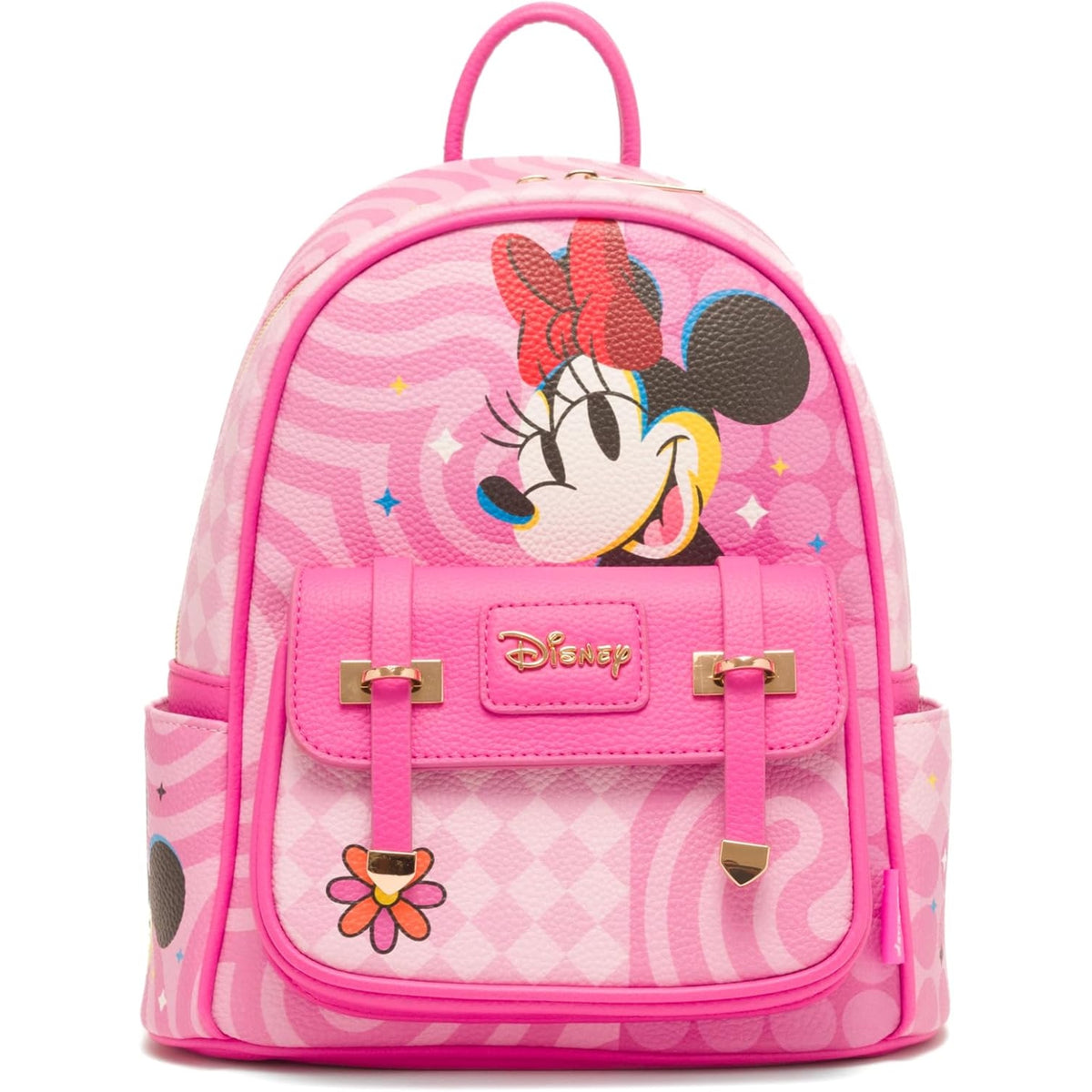 Disney Minnie Mouse 11" Vegan Leather Mini Backpack With Dust Coverr
