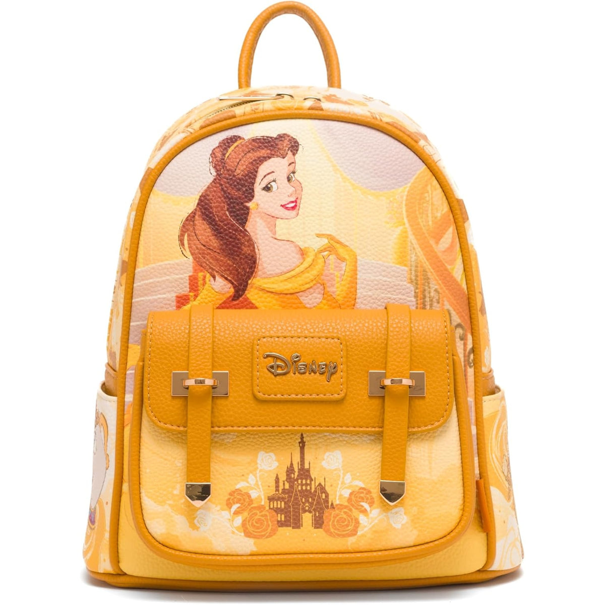 Disney Princess - Belle 11" Vegan Leather Mini Backpack With Dust Coverr