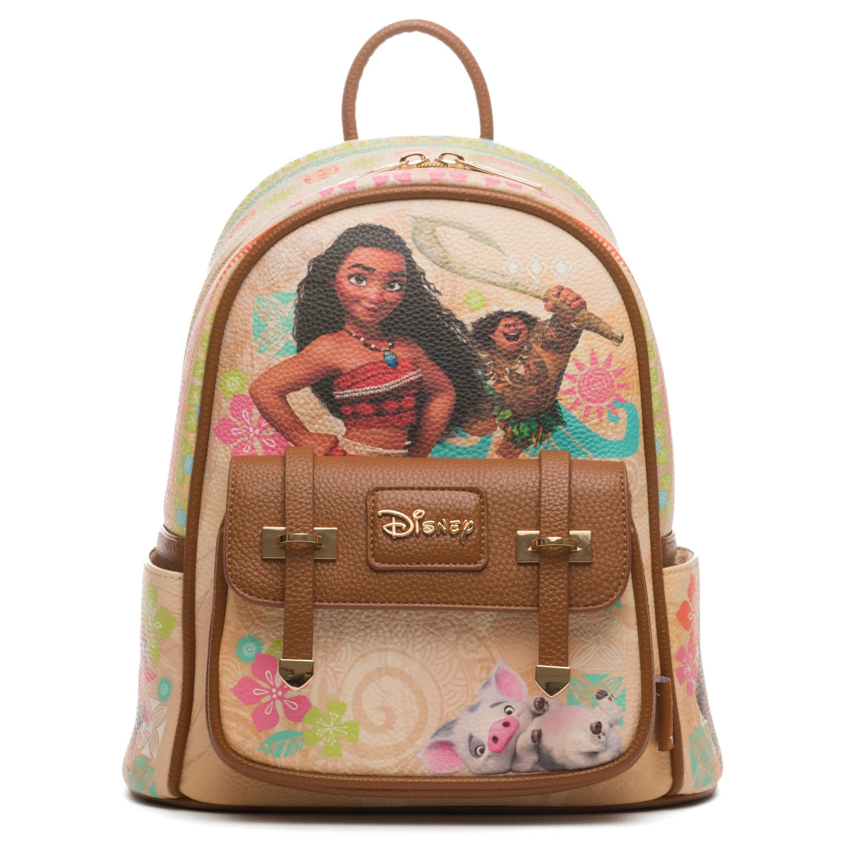 Disney Moana And Maui 11" Vegan Leather Mini Backpack With Dust Cover