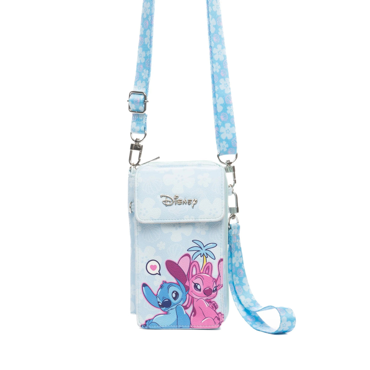Disney Stitch And Angel Vegan Leather Crossbody Wallet