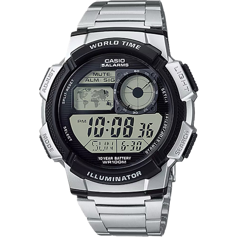 Casio MenÕs Digital Watch with Black Dial - AE-1000WD-1AV