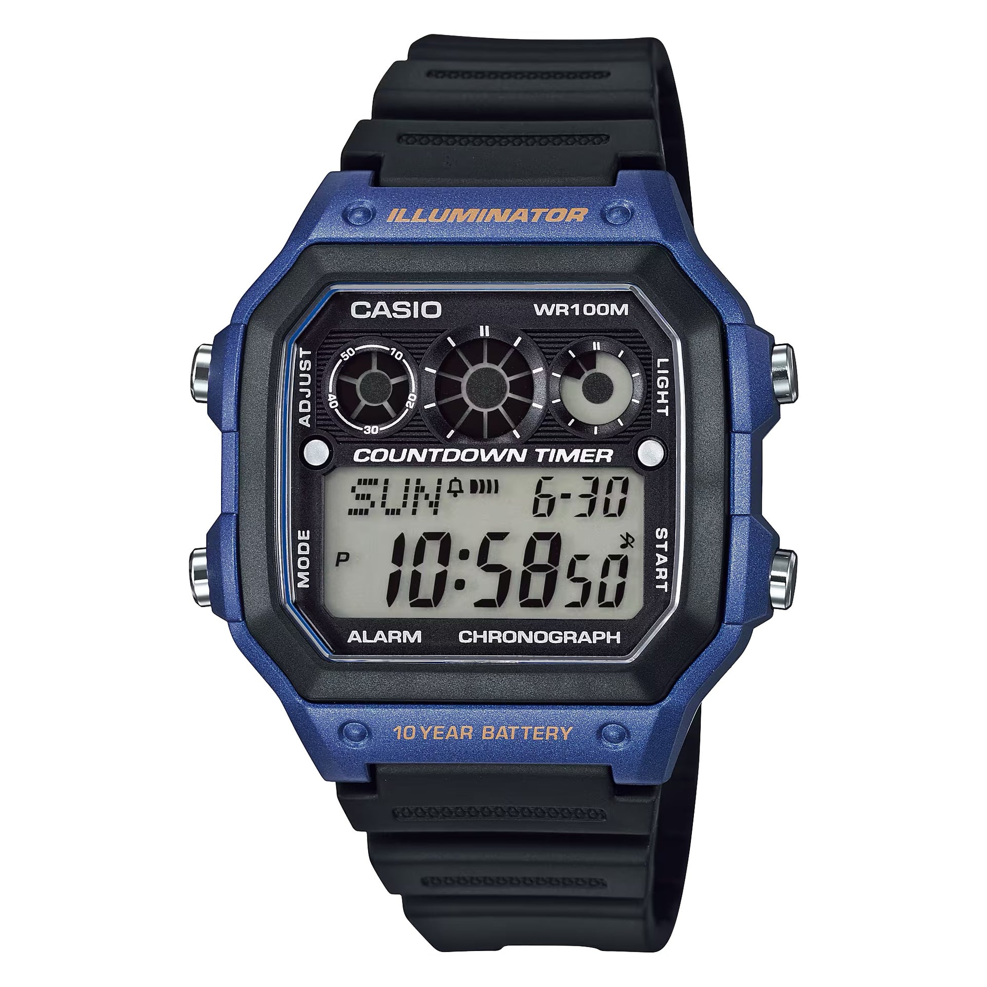 Casio MenÕs Blue Accent Digital Resin Strap Watch - AE-1300WH-2AVDF