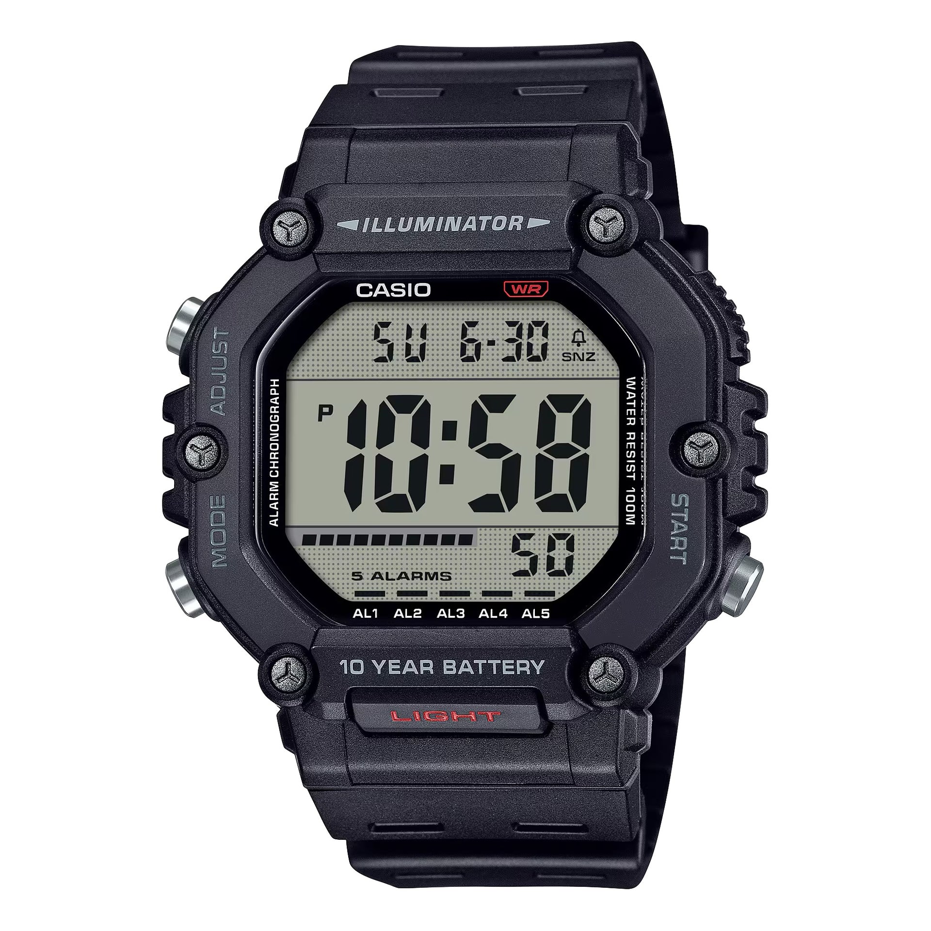 Casio MenÕs Black Digital Sport Watch with Grey Dial - AE-1600H-1AVCF