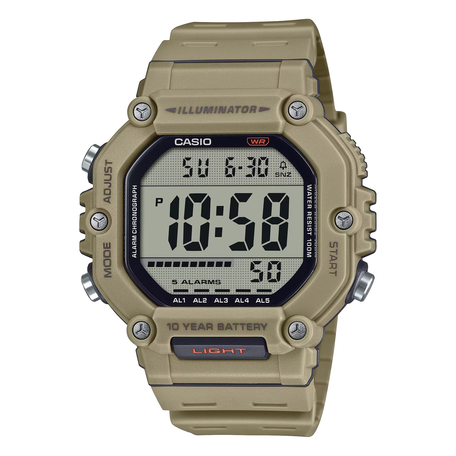 Casio MenÕs Tan Digital Sport Watch with Grey Dial - AE-1600H-5AVCF