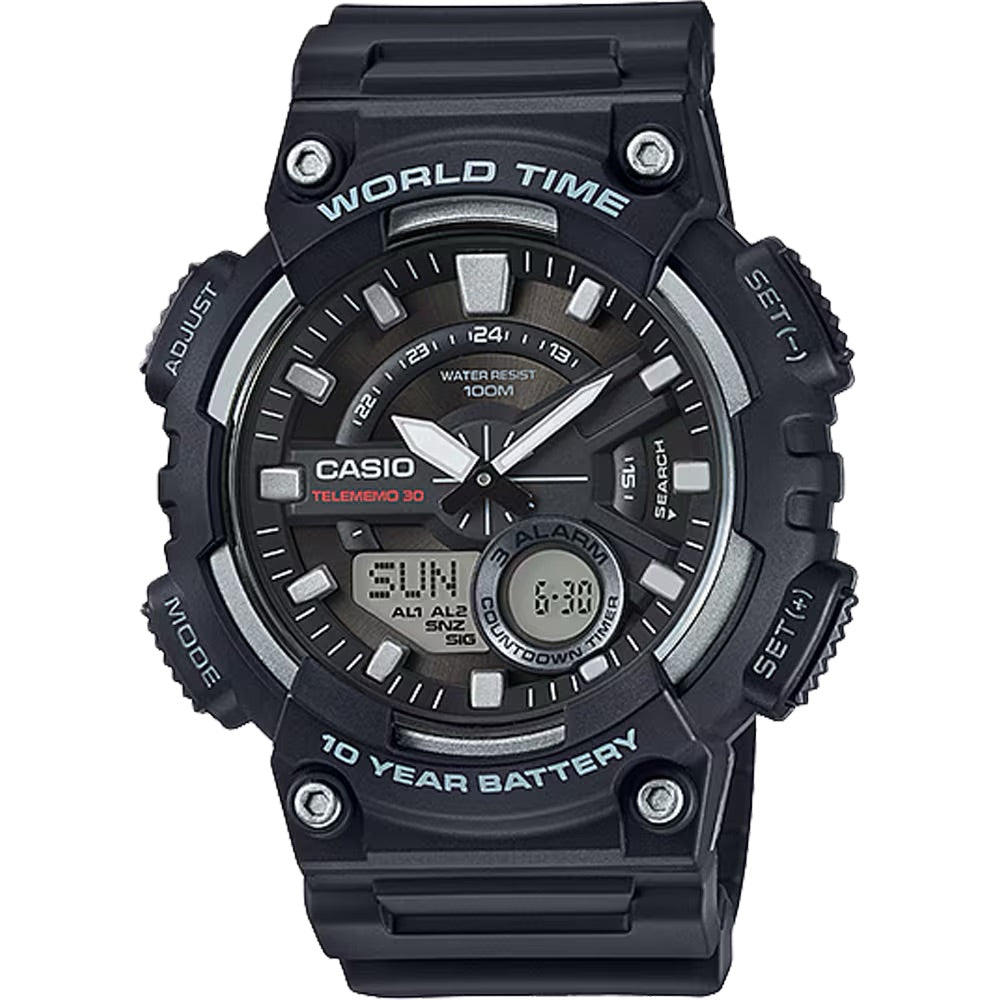 Casio MenÕs Analog-Digital Sport Watch with Black Dial - AEQ-110W-1AV