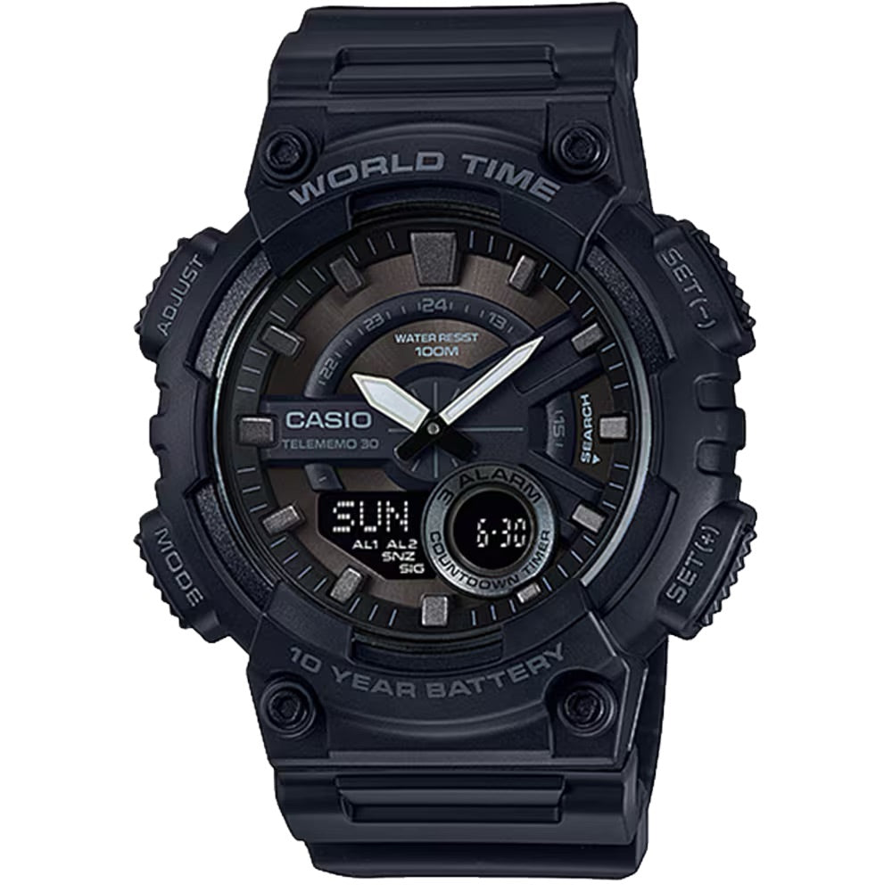 Casio MenÕs Stealth Black Analog-Digital Watch - AEQ-110W-1BV