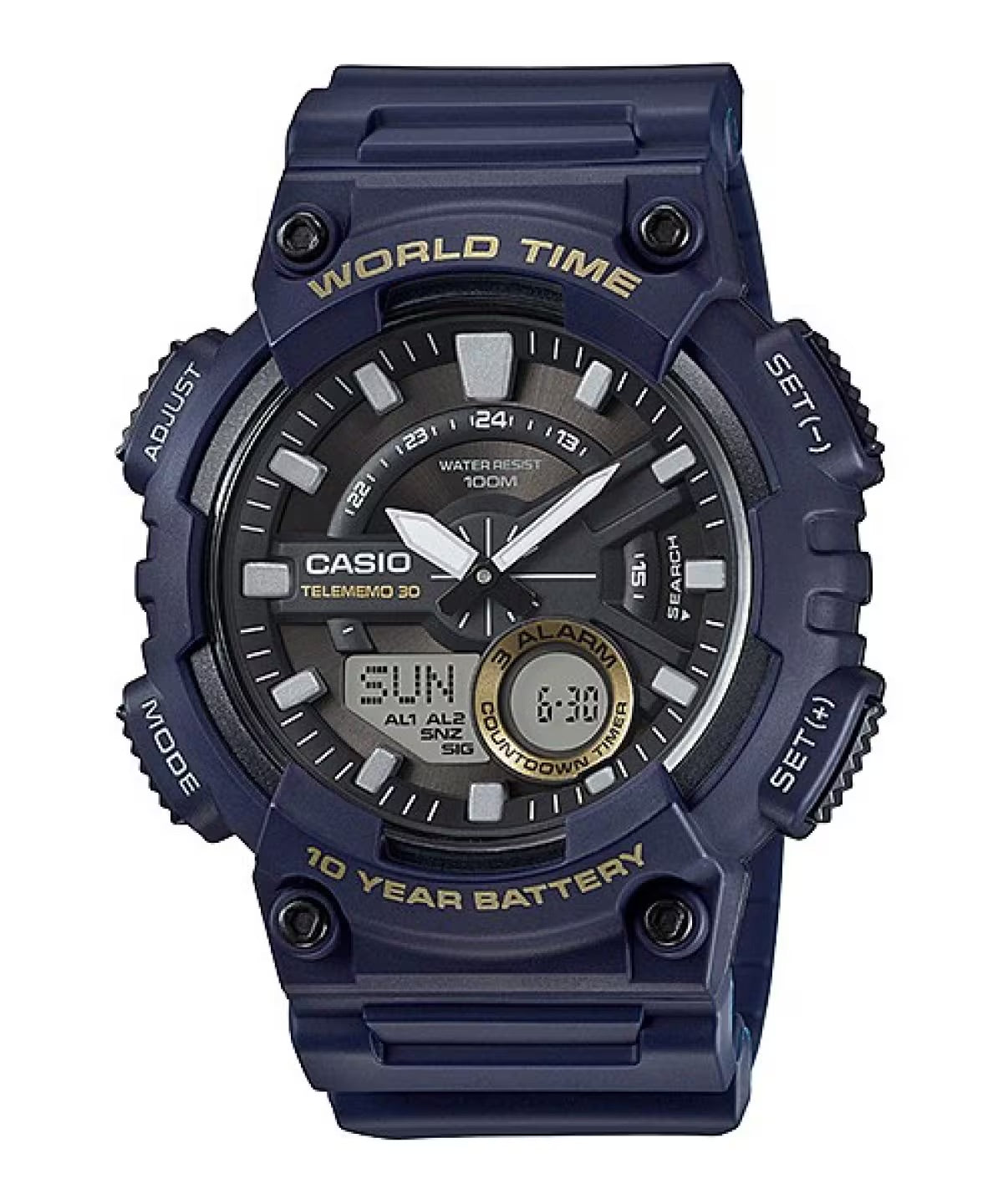Casio Men's Analog-Digital Sport Watch with Blue Dial - AEQ-110W-2AV