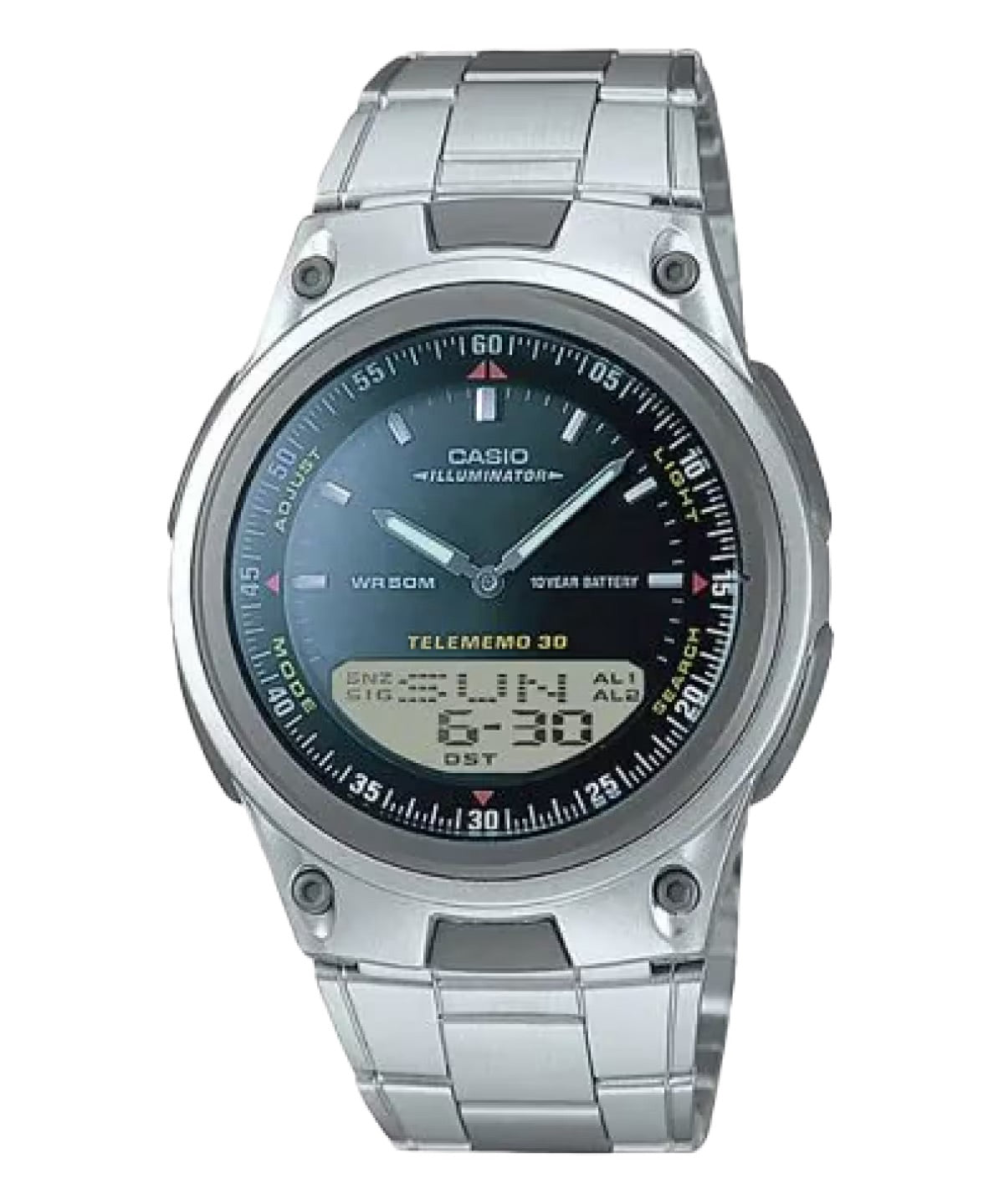 Casio Men's Analog-Digital Sport Watch with Stainless Steel Band - AW-80D-1AV