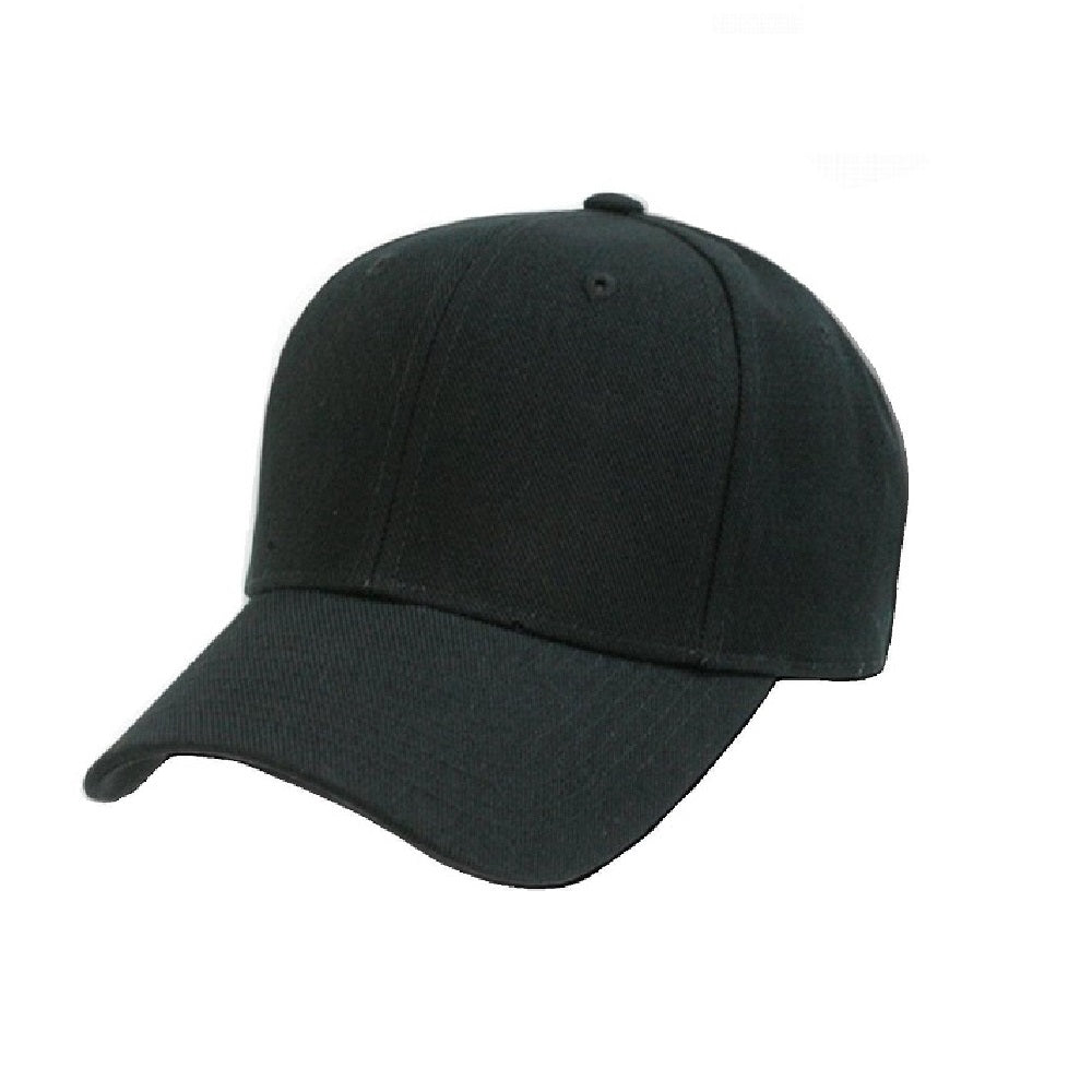 6 Pack Plain Cotton Dad Baseball Caps Solid Colors (Black)