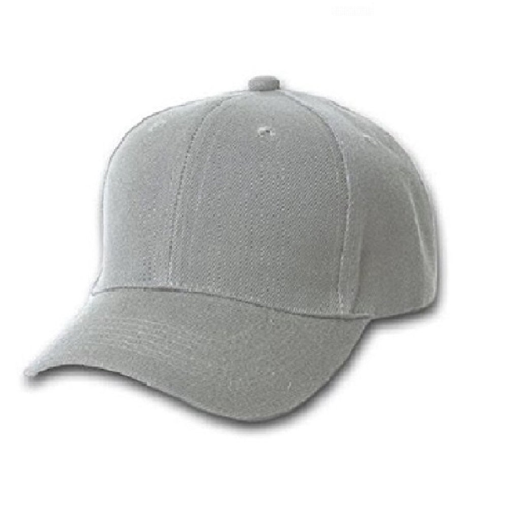 6 Pack Plain Cotton Dad Baseball Caps Solid Colors (Grey)