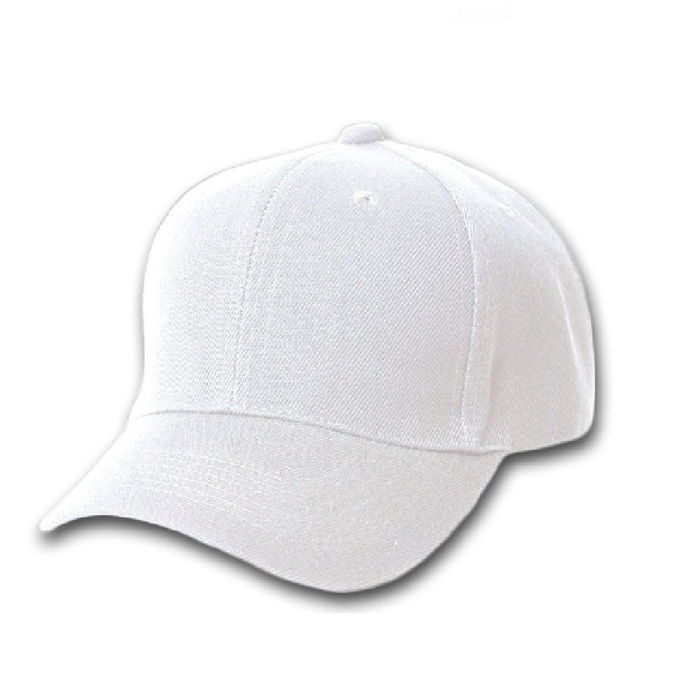 6 Pack Plain Cotton Dad Baseball Caps Solid Colors (White)