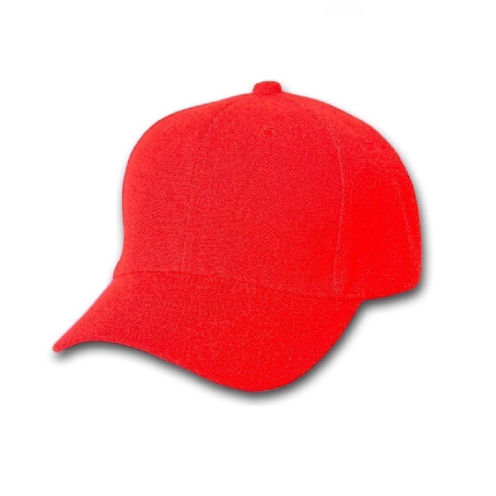 6 Pack Plain Cotton Dad Baseball Caps Solid Colors (Red)