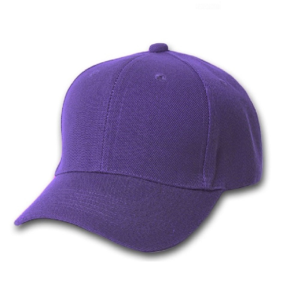 6 Pack Plain Cotton Dad Baseball Caps Solid Colors (Purple)