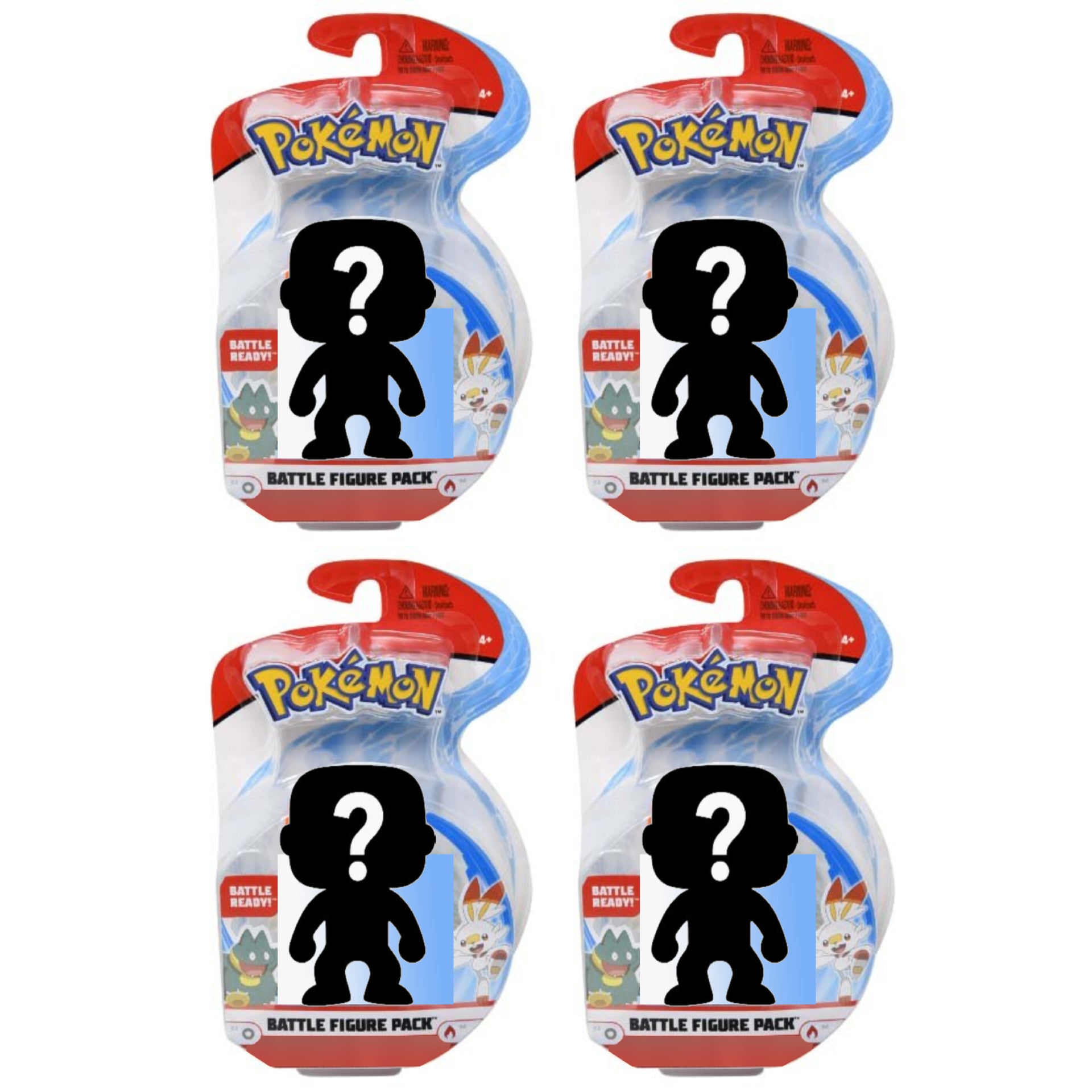 Set of 4 Pokemon Battle Figures Mystery Random Assortment