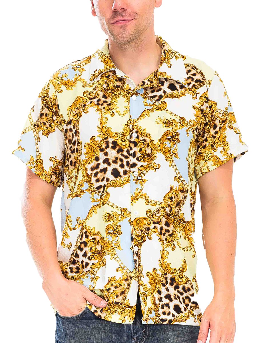 HIDDEN CHEETAH BUTTON DOWN SHIRT