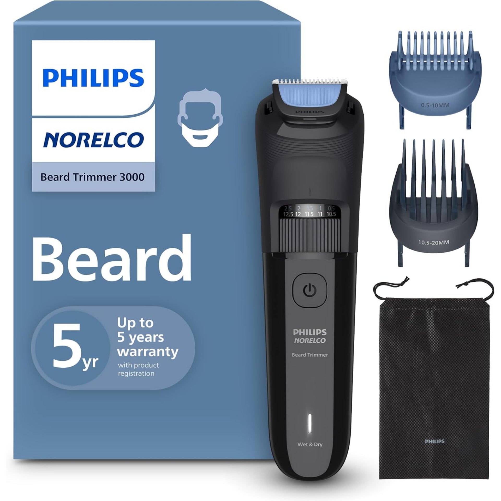 Philips Norelco 3000 Series Waterproof Cordless Beard Trimmer - BT3620-40