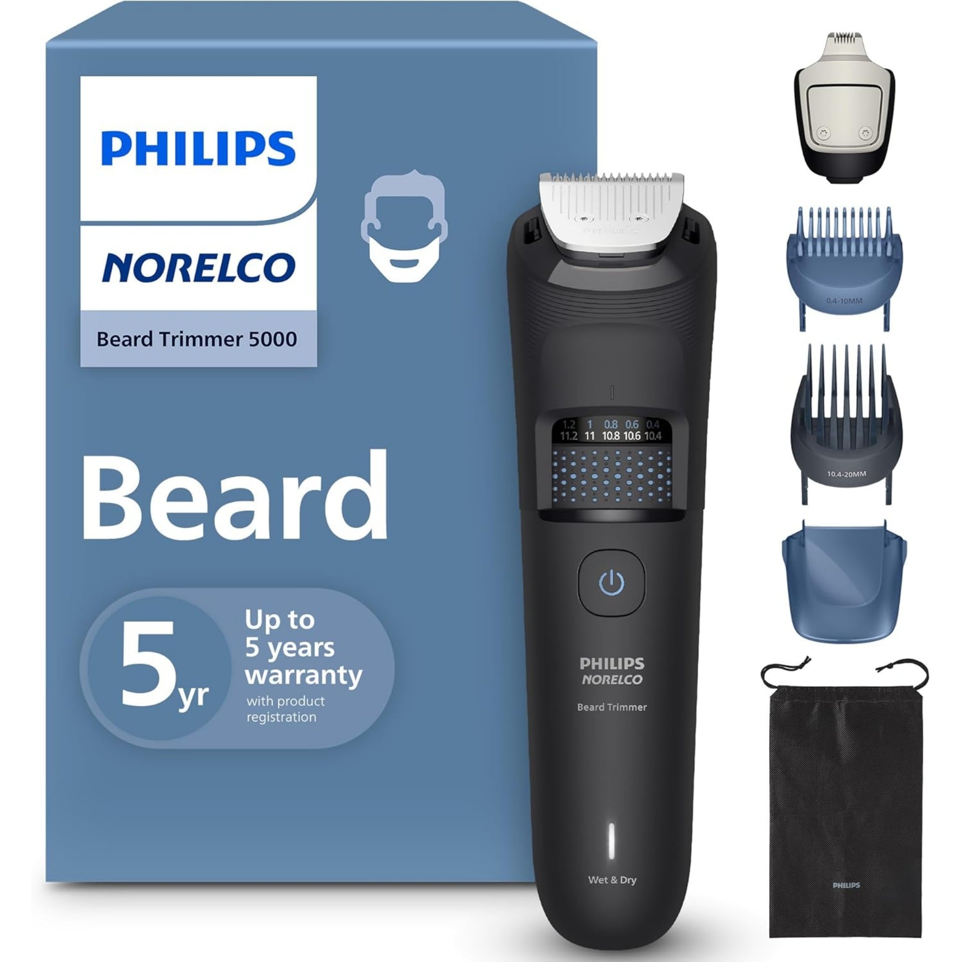 Philips Norelco 5000 Series Waterproof Cordless Beard Trimmer - BT5775-40