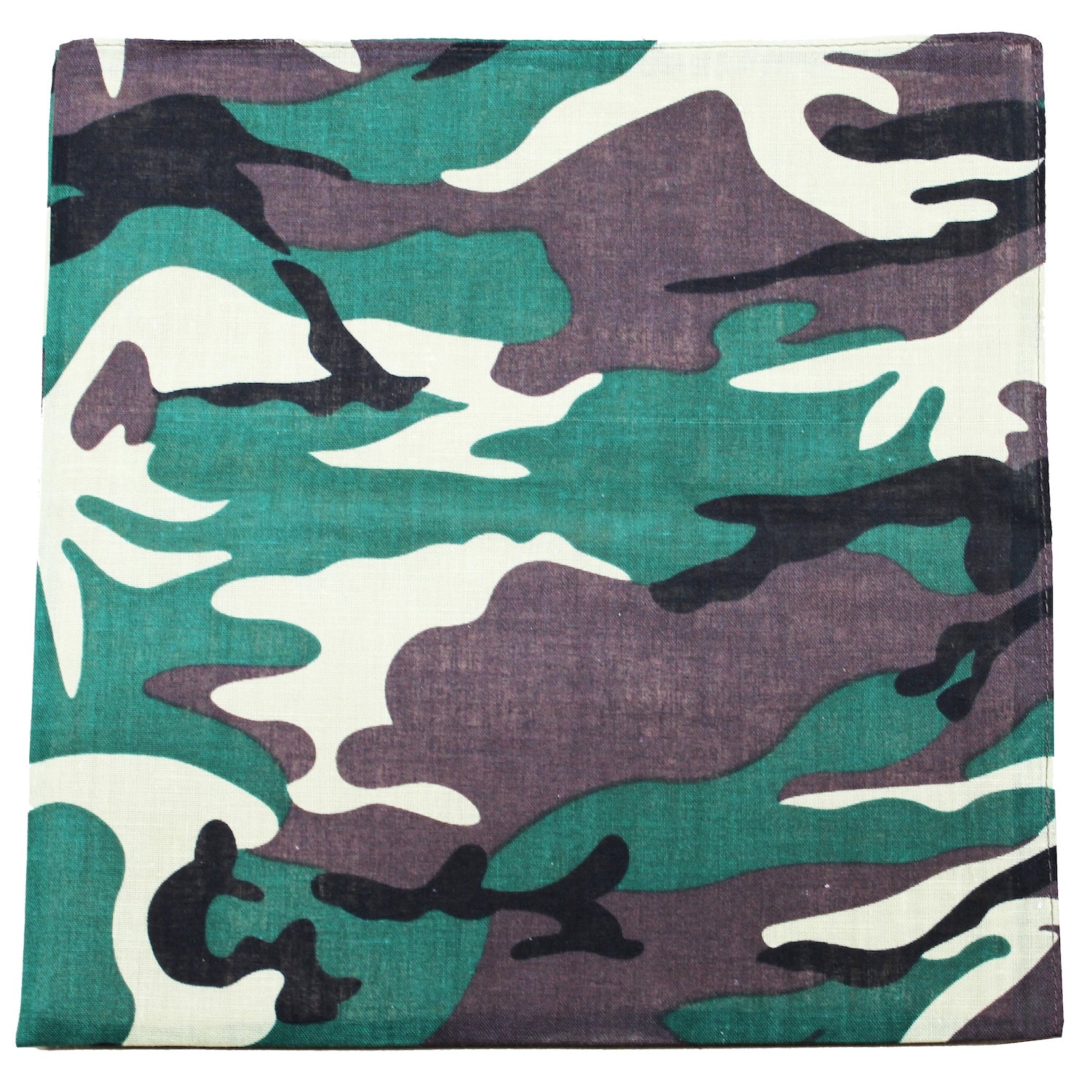 6 Pack Polyester Bandanas Solid Colors 22 Inch Regular Size (Camouflage)