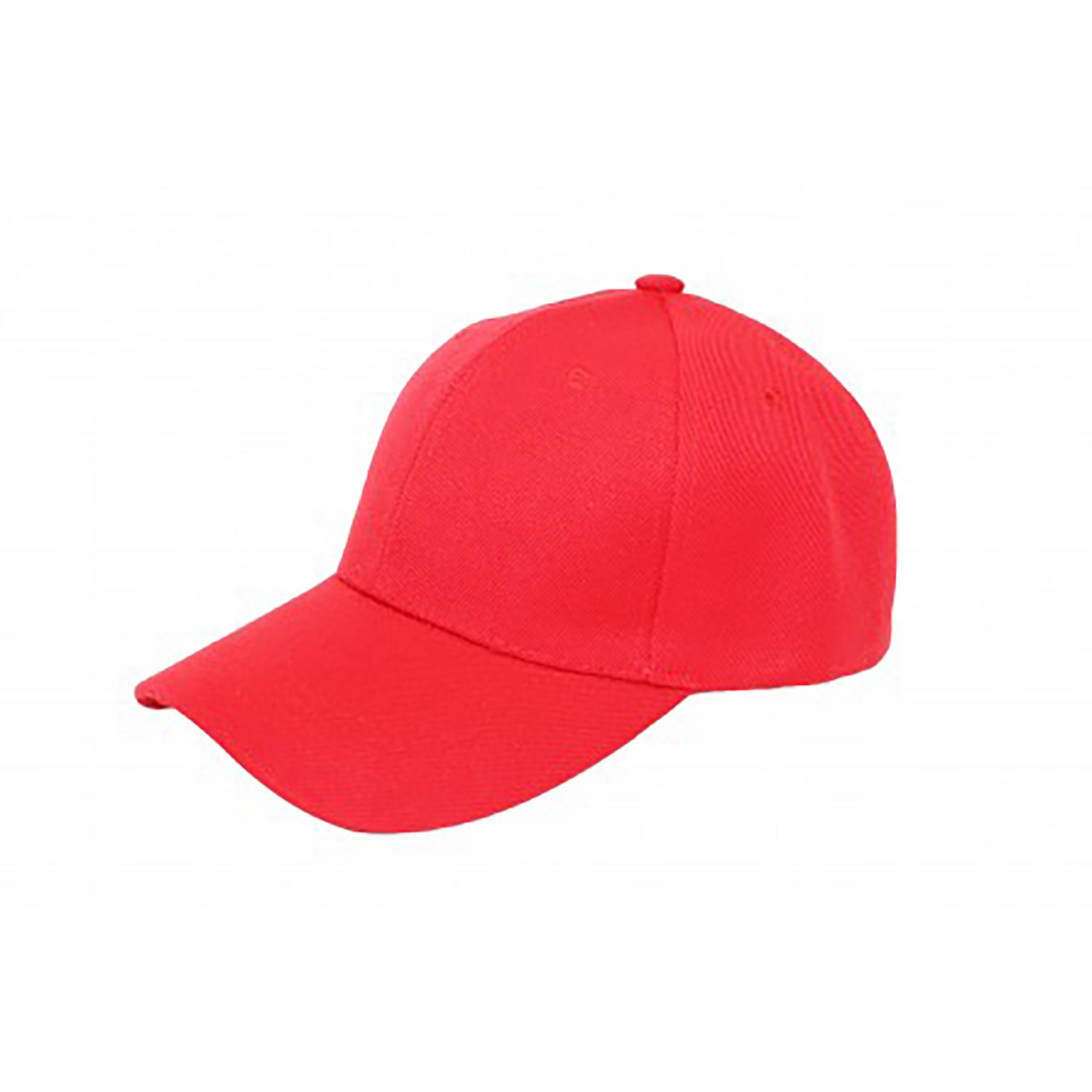 Pack of 6 Plain Baseball Caps Adjustable Casual Style (Red)