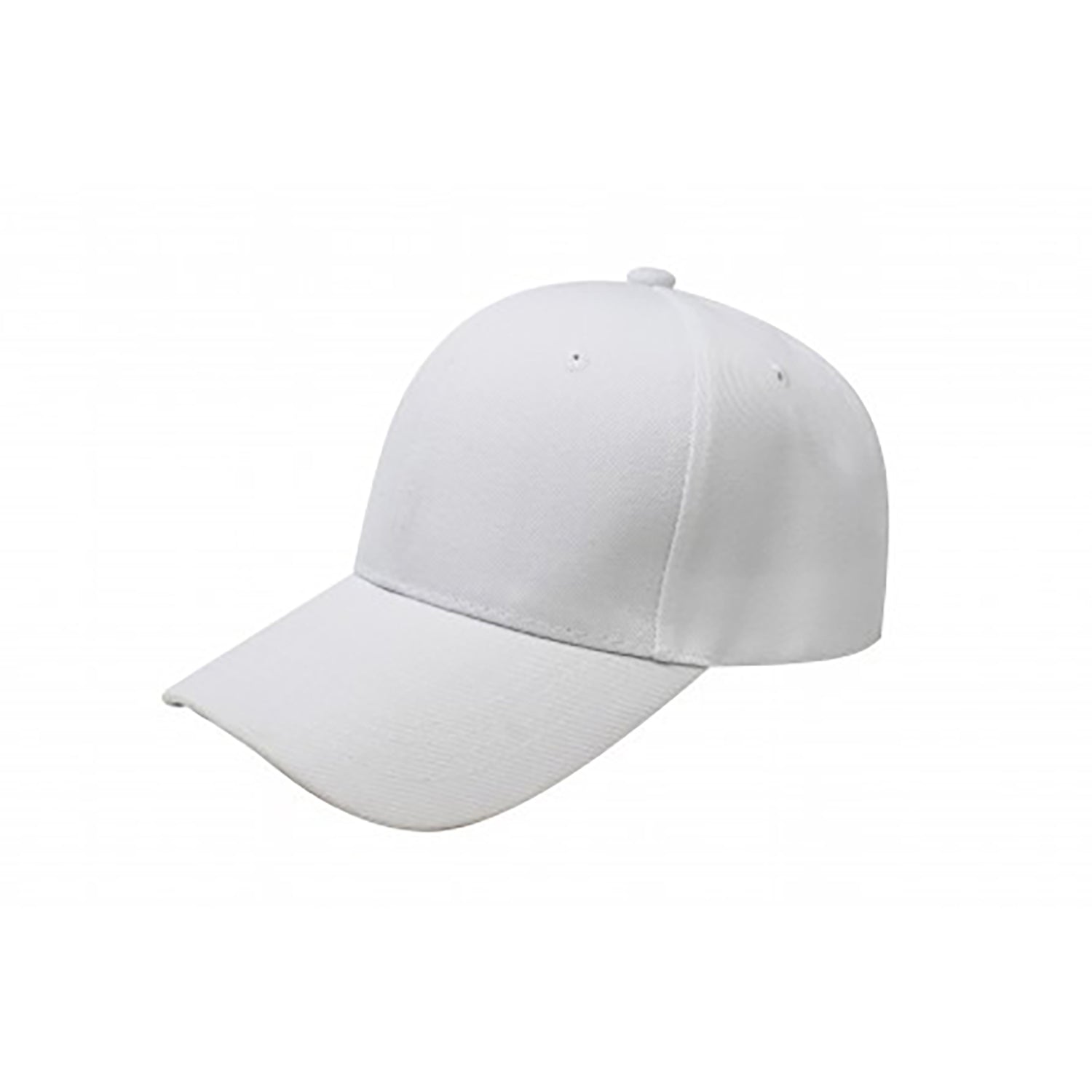 Pack of 6 Plain Baseball Caps Adjustable Casual Style (White)