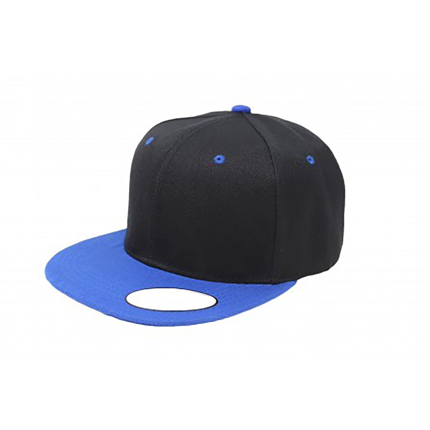 6 Pack Snapback Cap Hats Flat Brim Adjustable (Black & Blue)