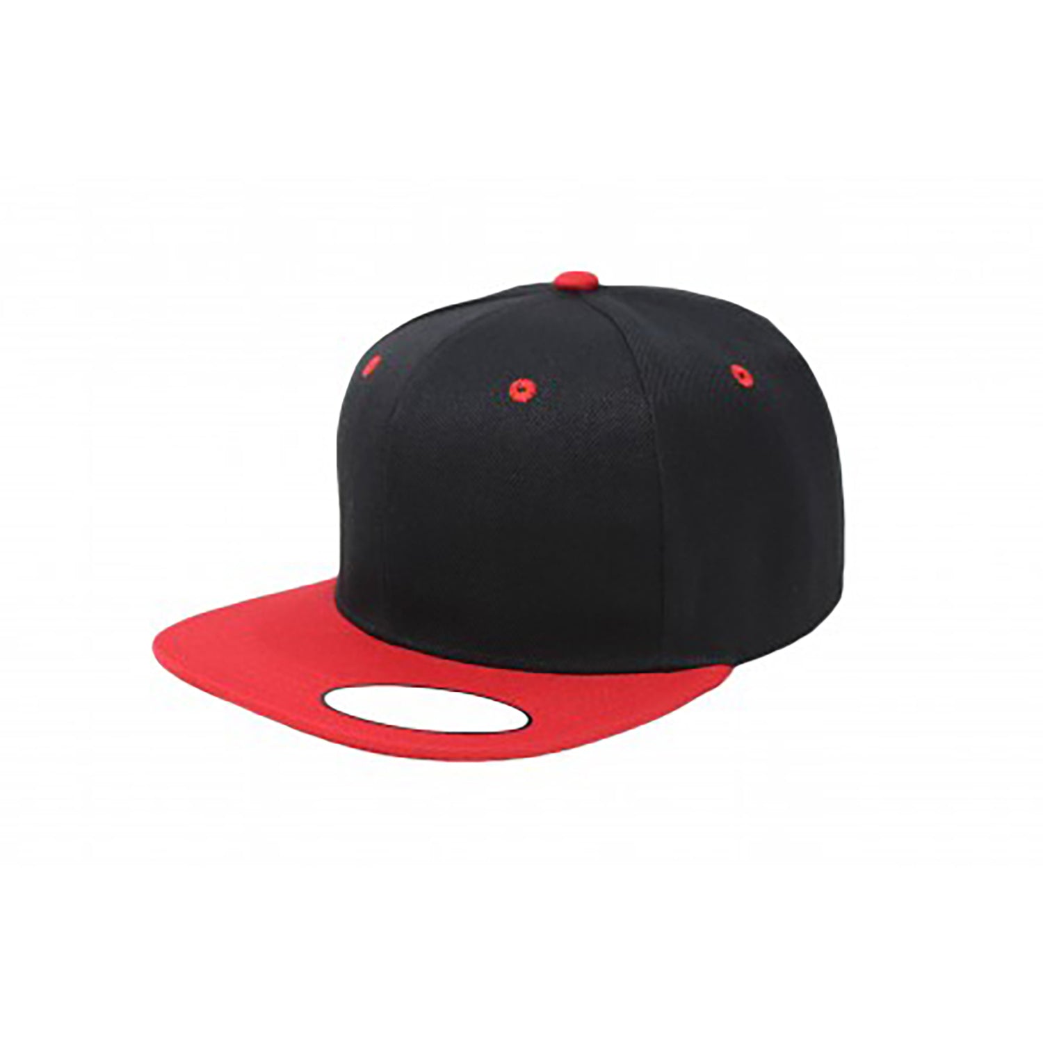 30 Pack Snapback Flat Brim Cap Hats Adjustable (Black & Red)