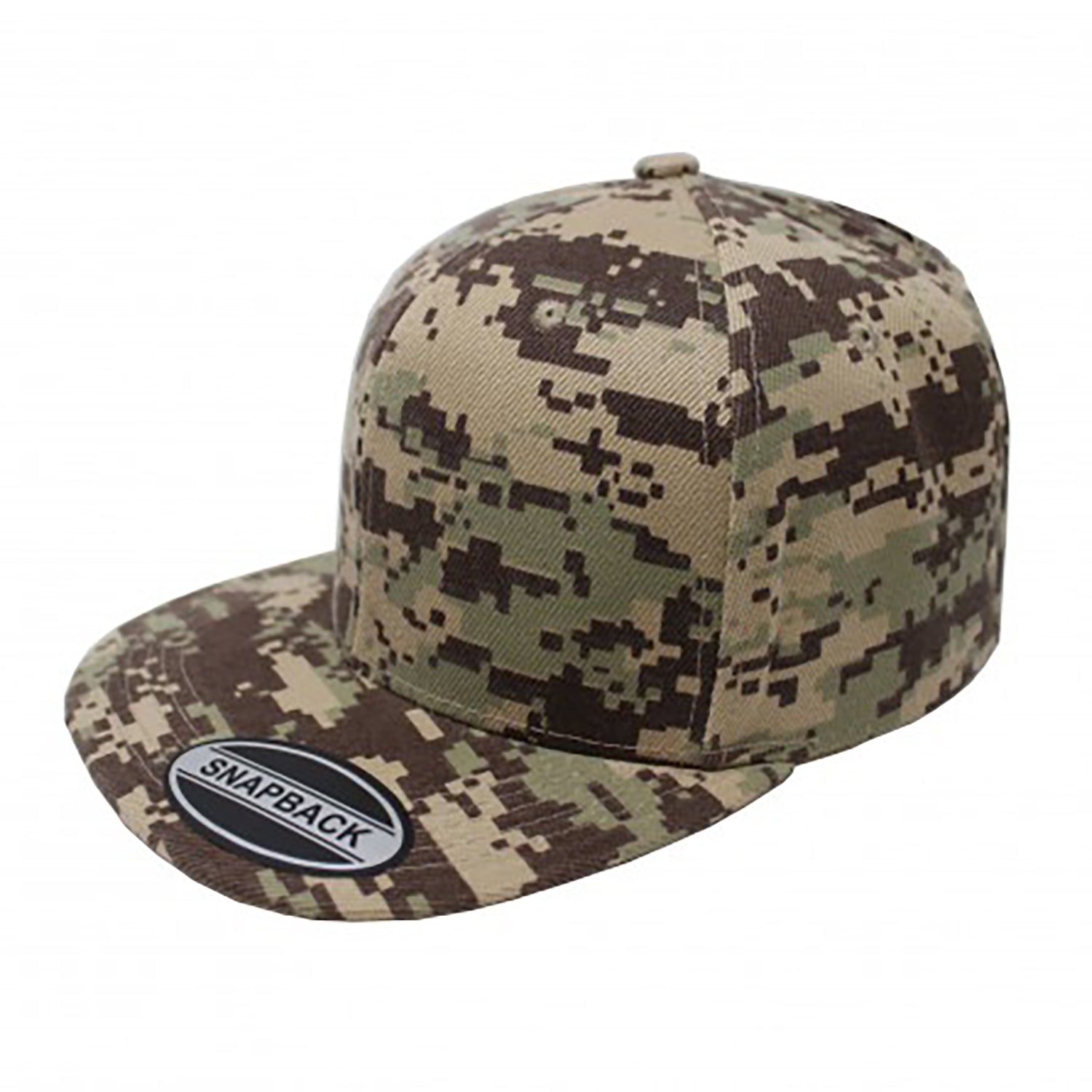 18 Pack Snapback Flat Brim Cap Hats Adjustable (Camouflage)