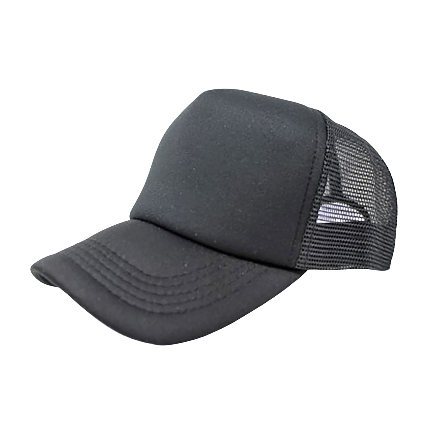 Pack of 18 Trucker Adjustable Hat Caps (Black)