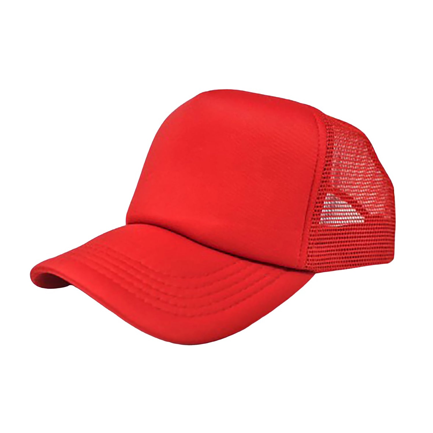 Pack of 6 Adjustable Trucker Hat Caps (Red)