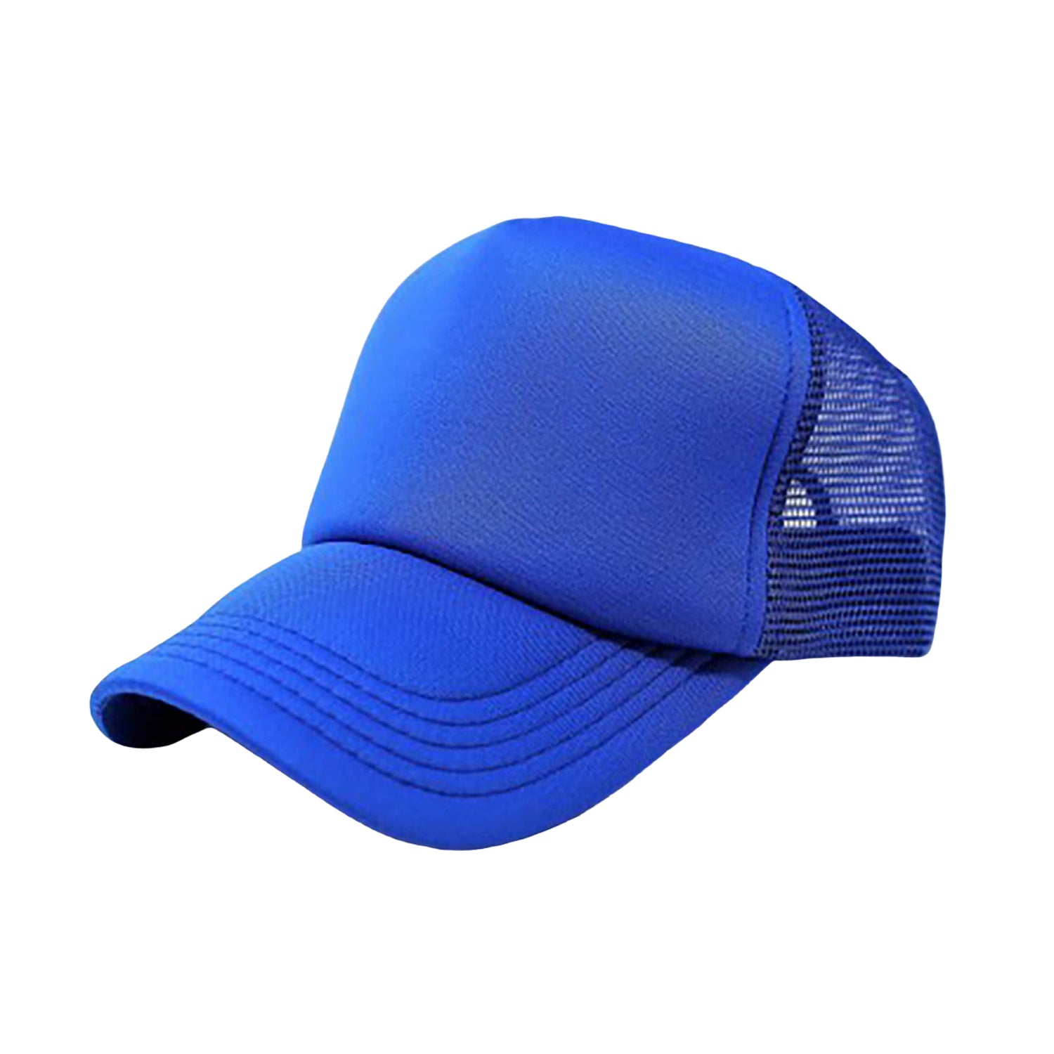 Pack of 6 Adjustable Trucker Hat Caps (Blue)