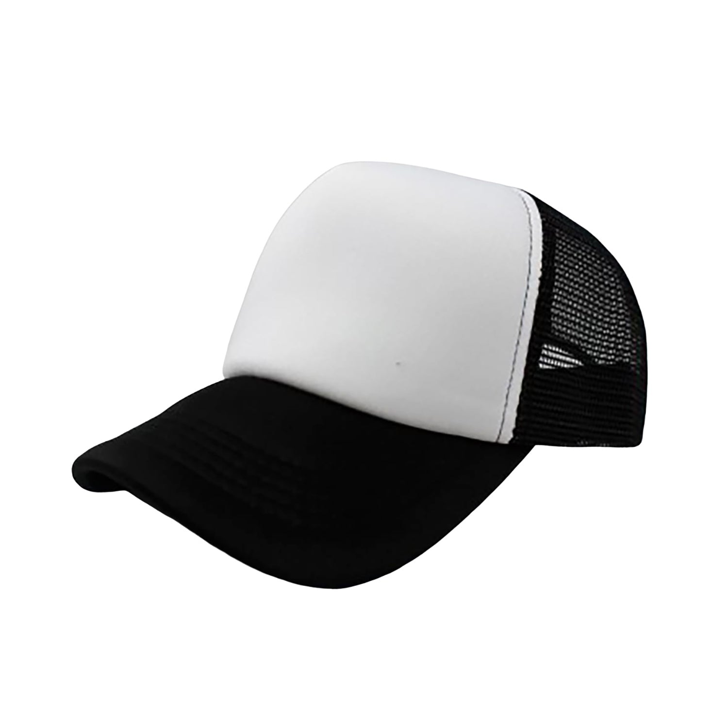 Pack of 6 Adjustable Trucker Hat Caps (White & Black)