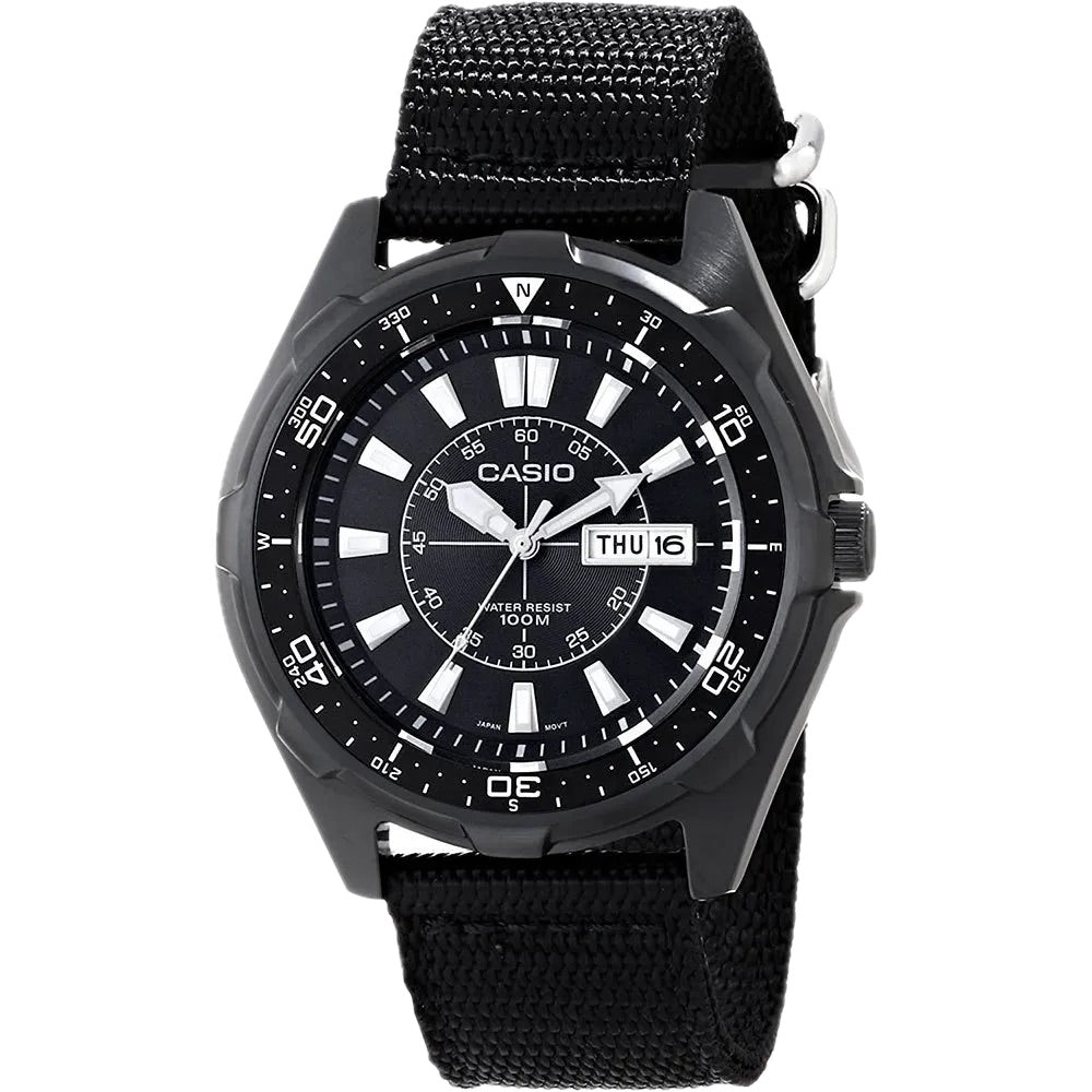 Casio Men's Analog-Digital Diver-Style Watch with Black Dial - AMW-110-1AV