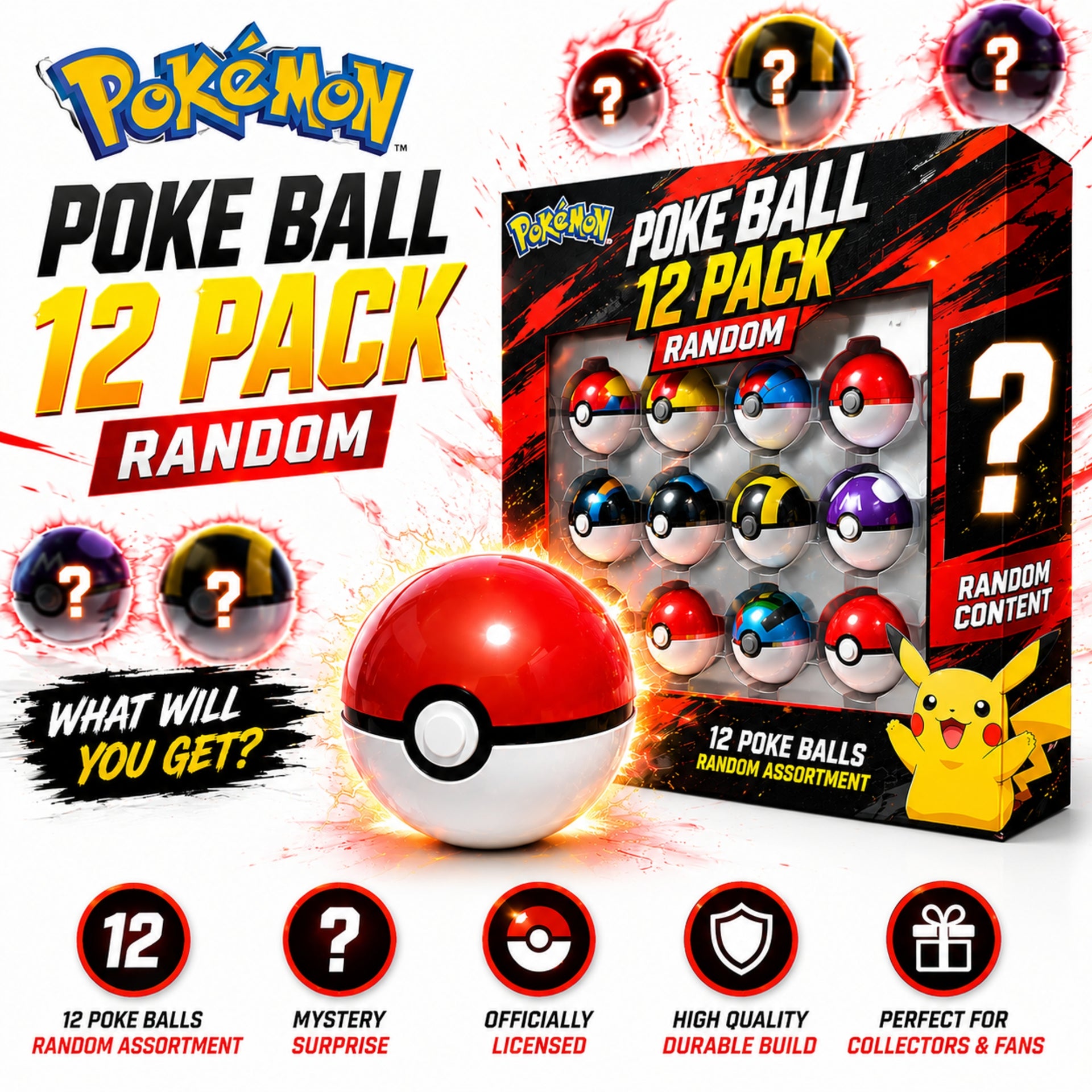 Poké Ball Mystery Blind Box Case | 12 Pack