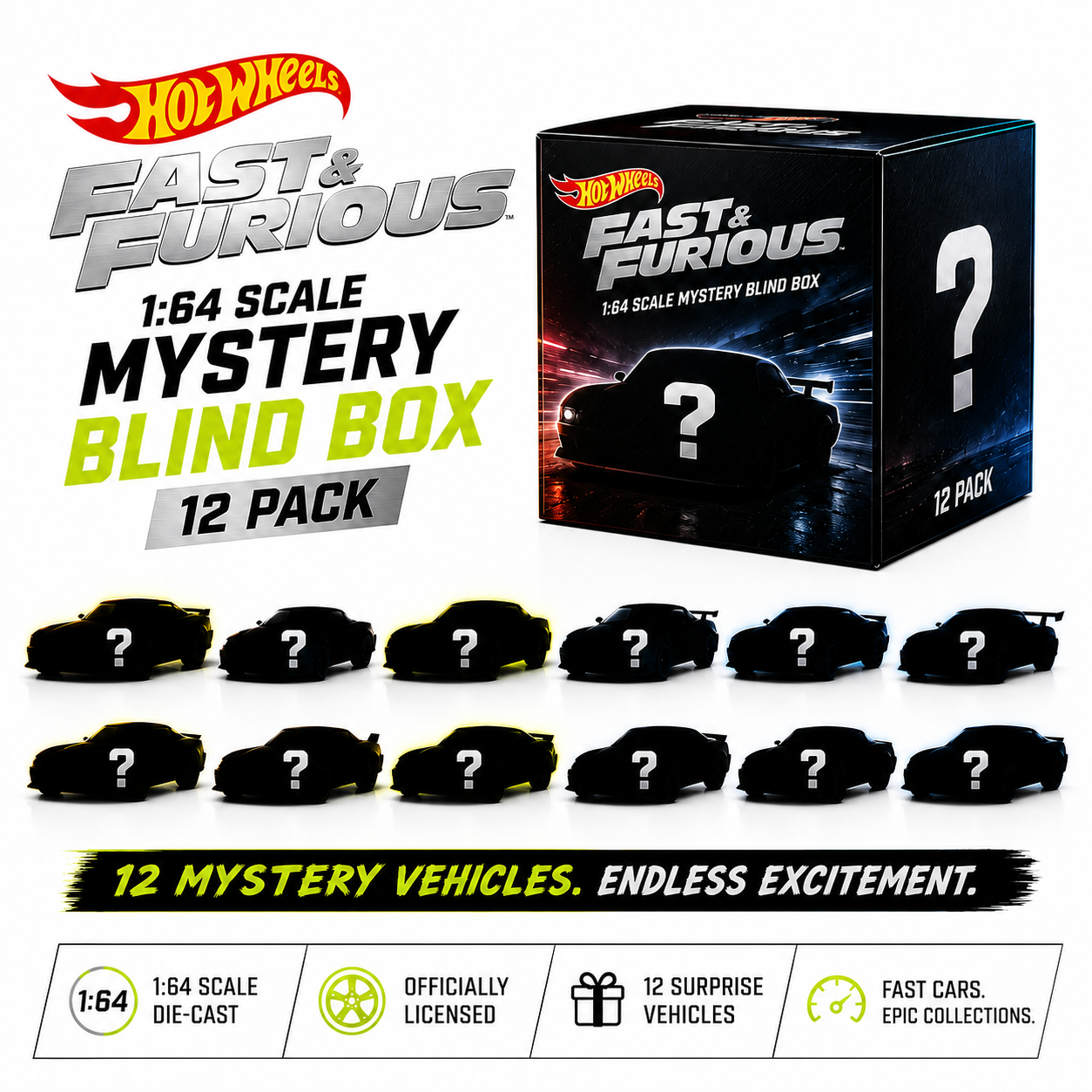 Hot Wheels Racer Verse Mystery Blind Box Case | 12 Pack