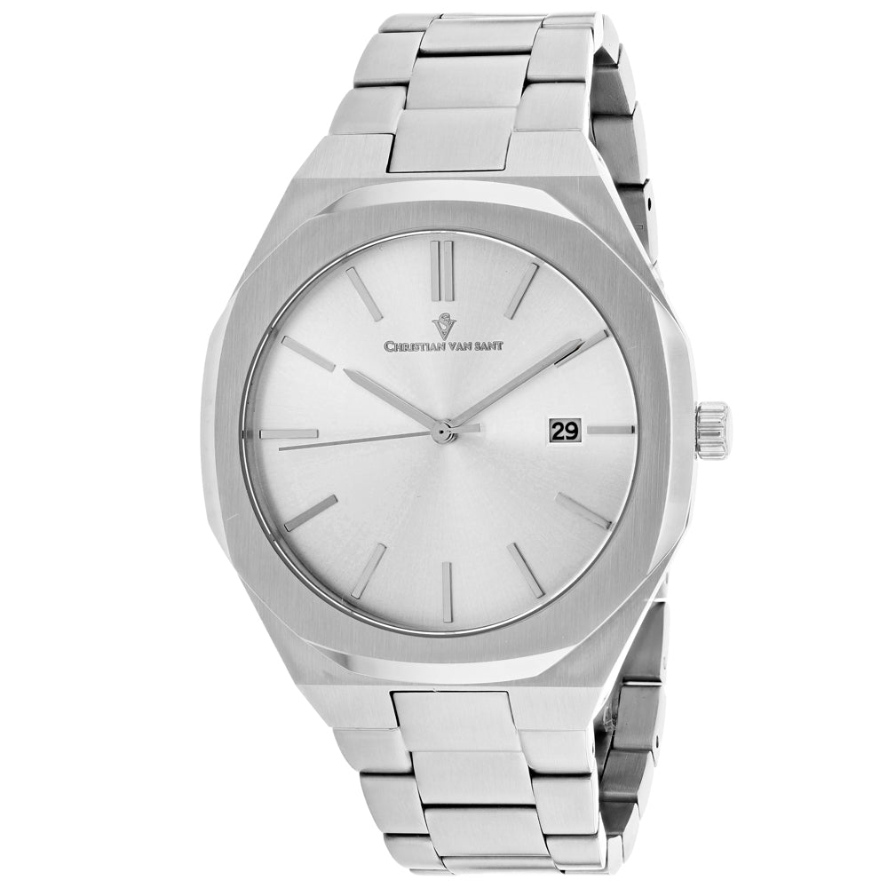 Christian Van Sant Men's Octavius Slim Silver Dial Watch - CV0521