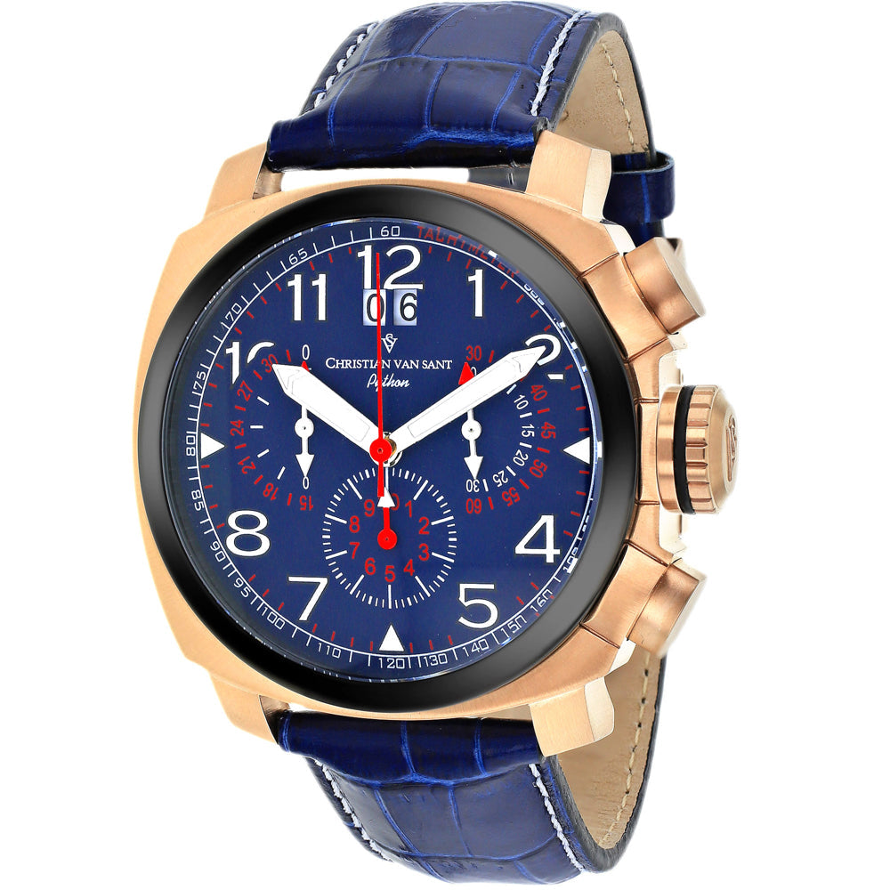 Christian Van Sant Men's Grand Python Blue Dial Watch - CV3AU5