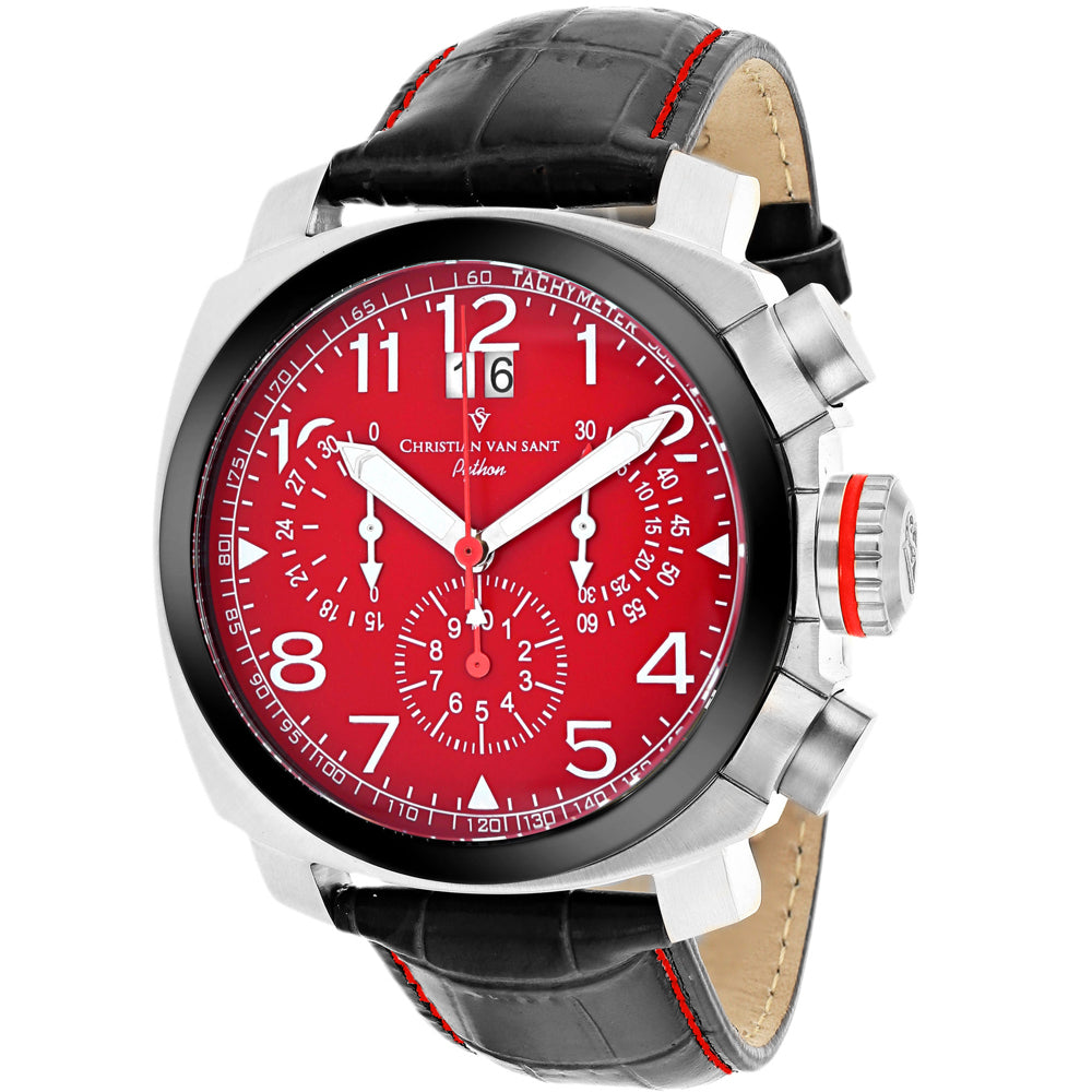 Christian Van Sant Men's Grand Python Red Dial Watch - CV3AU9