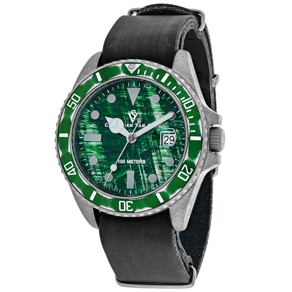 Christian Van Sant Montego Vintage Green Dial Watch - CV5202