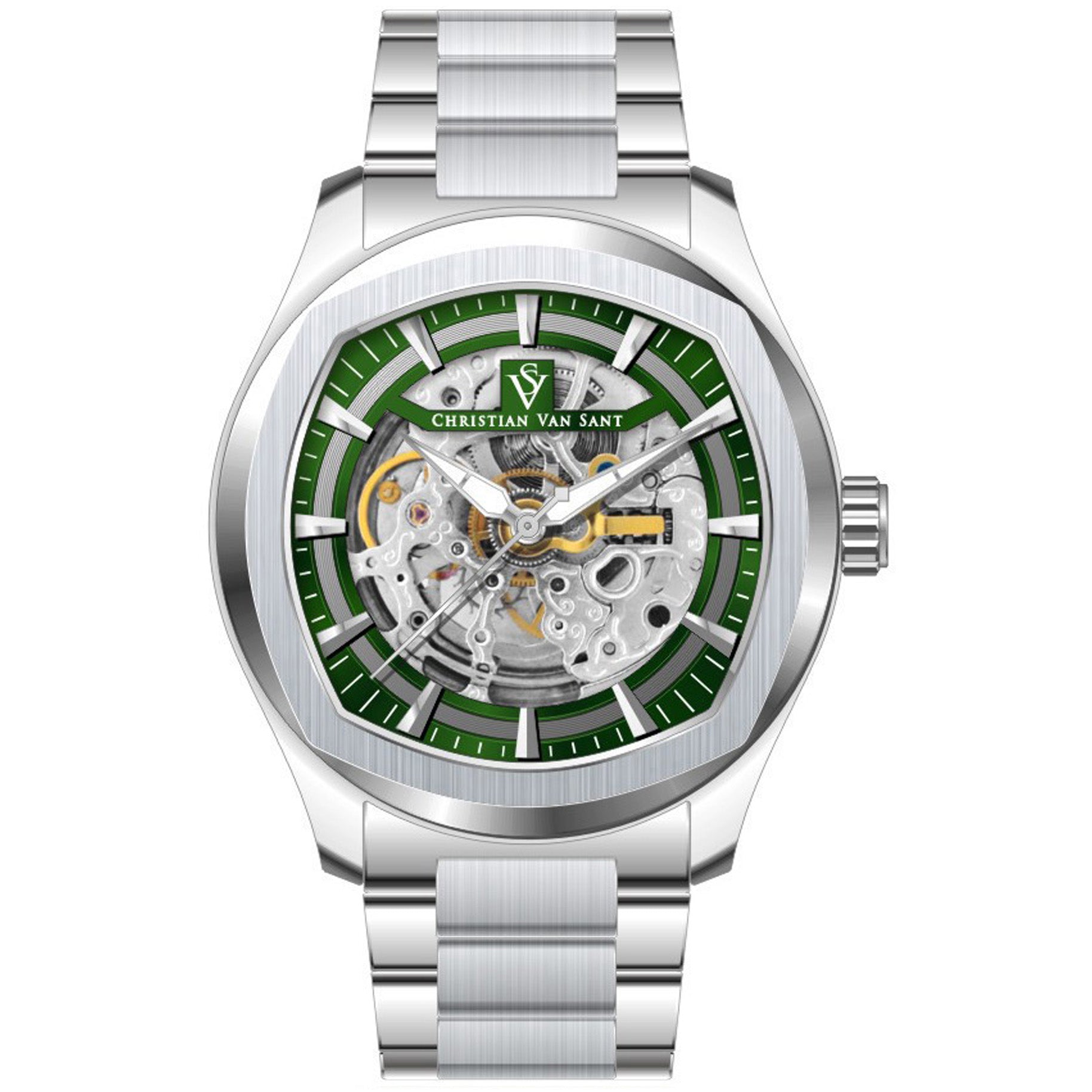 Christian Van Sant Men's Romeo Green Dial Watch - CV9507