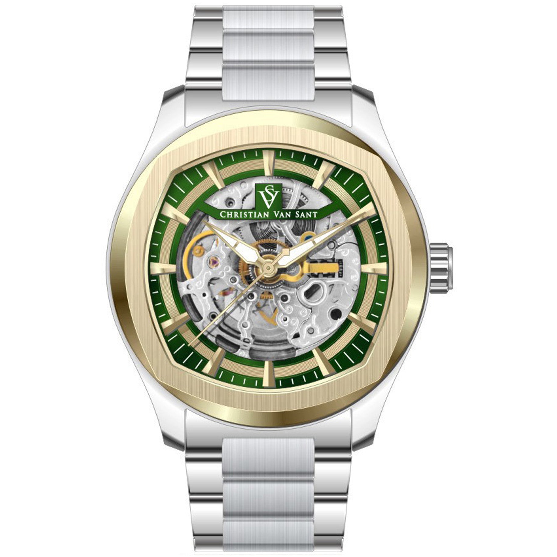 Christian Van Sant Men's Romeo Green Dial Watch - CV9508