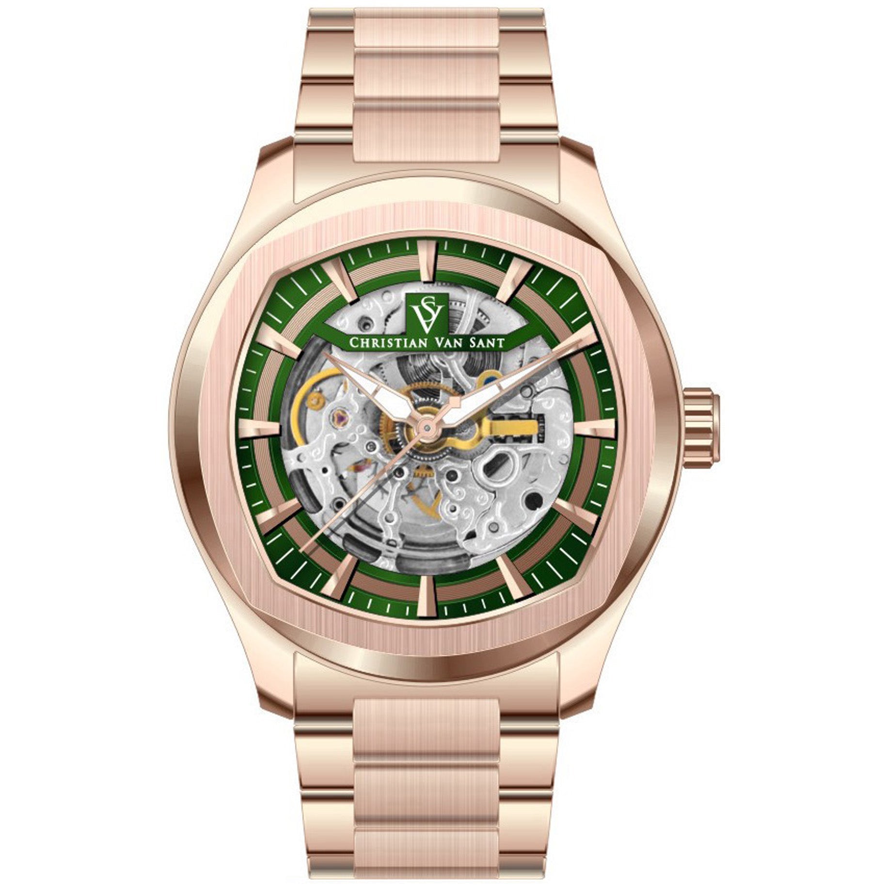 Christian Van Sant Men's Romeo Green Dial Watch - CV9510