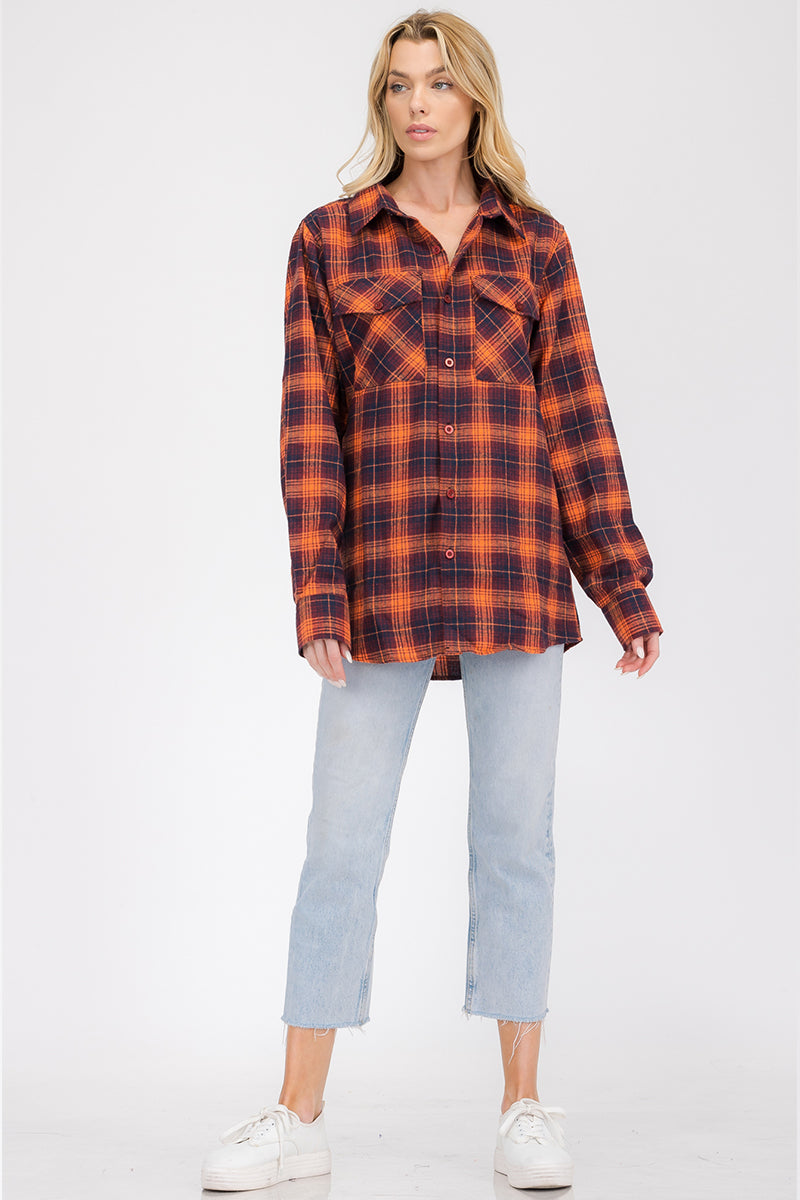 Oversize Boyfriend Plaid Checkered Flannel