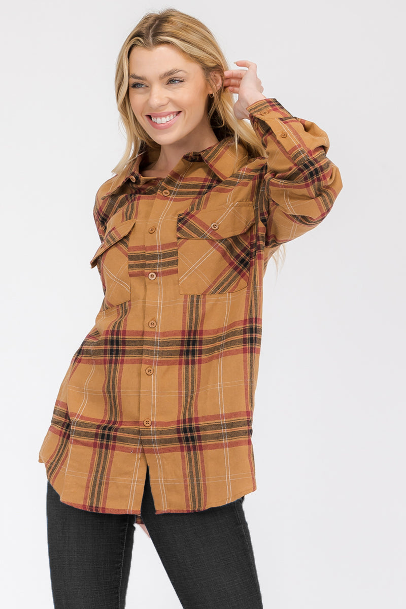 Oversize Boyfriend Plaid Checkered Flannel