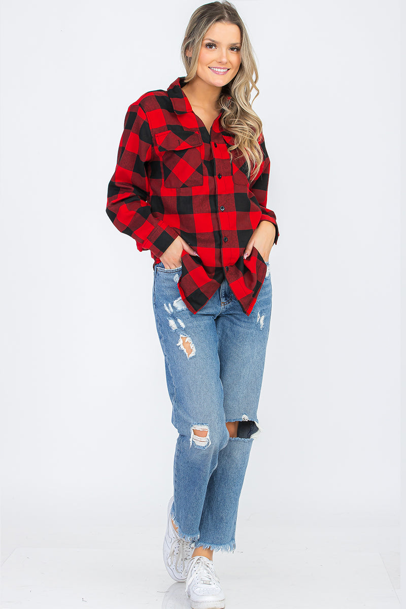 Oversize Boyfriend Plaid Checkered Flannel