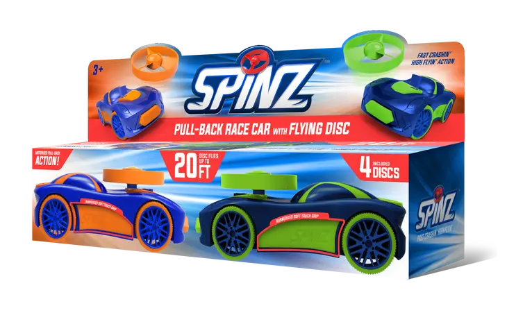 Pull Back Race Car with Flying Discs (2 Pack Assortment)