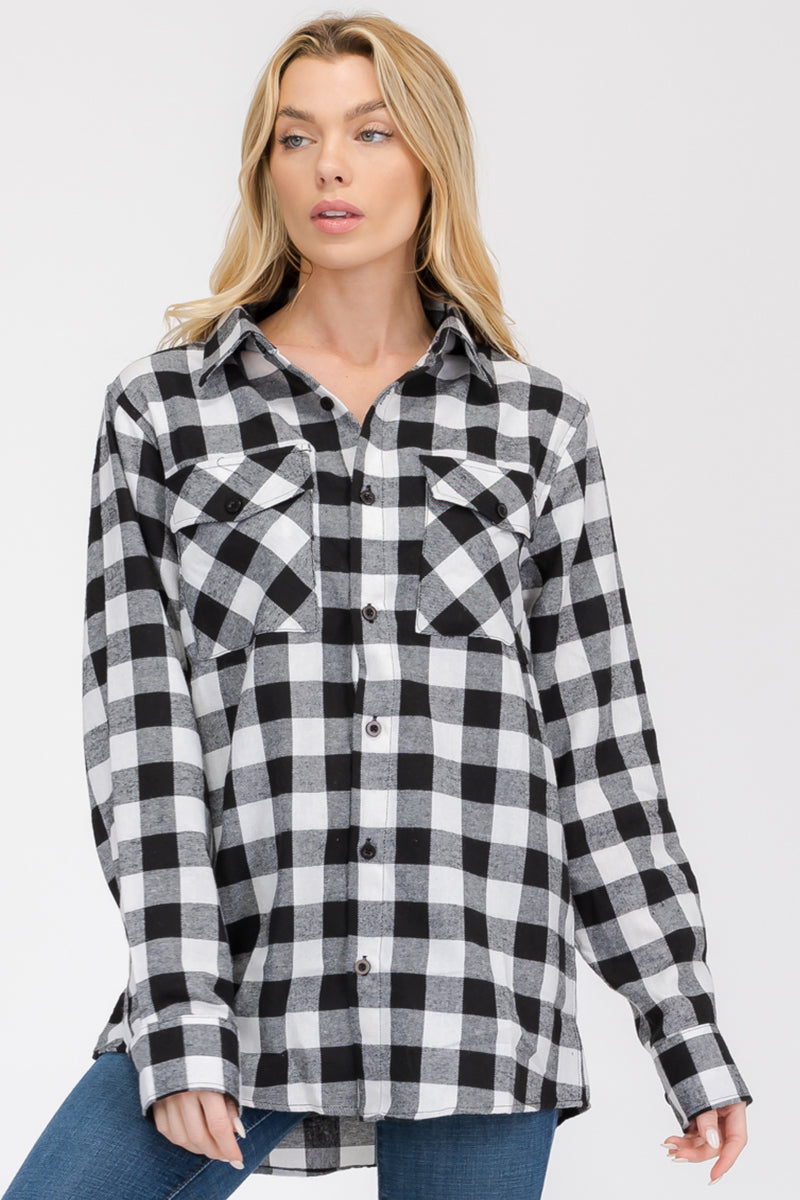 Oversize Boyfriend Plaid Checkered Flannel