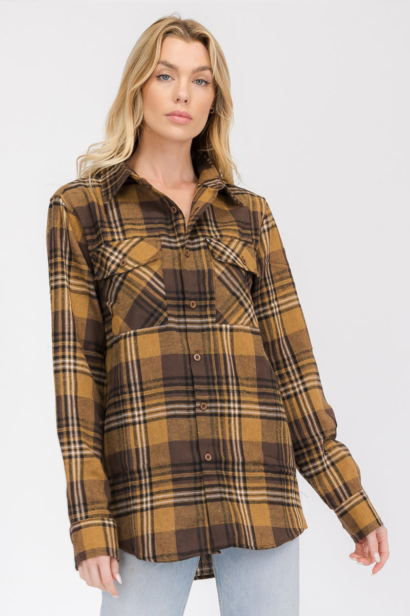 Oversize Boyfriend Plaid Checkered Flannel