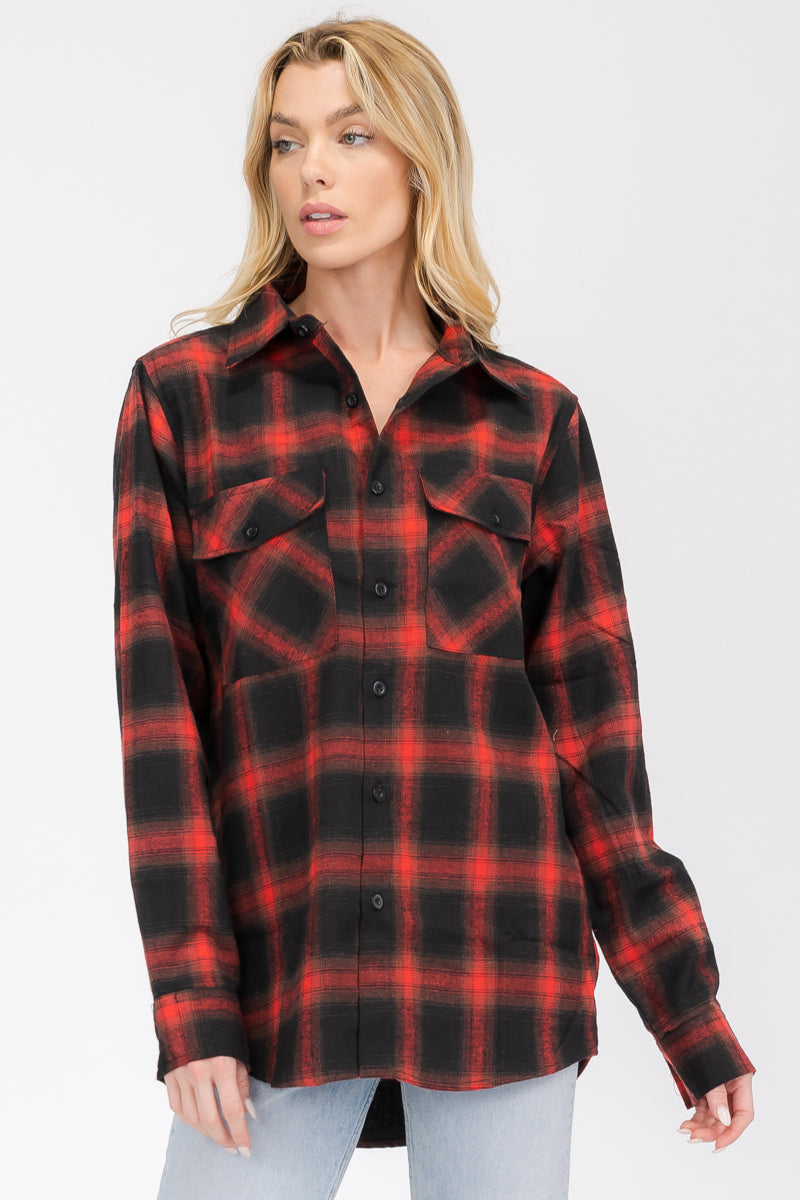 Oversize Boyfriend Plaid Checkered Flannel