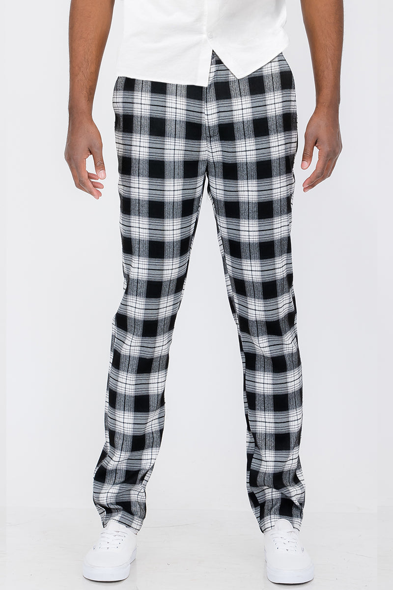 Plaid Slim Fit Trouser Pants